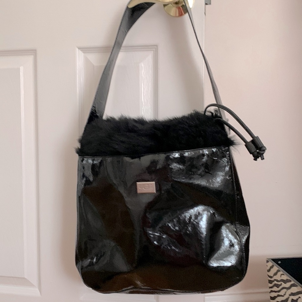 Ugg black shearling shoulder bag very good condition